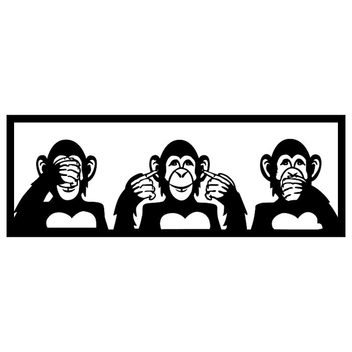 Wallity Three Monkeys - L Negro